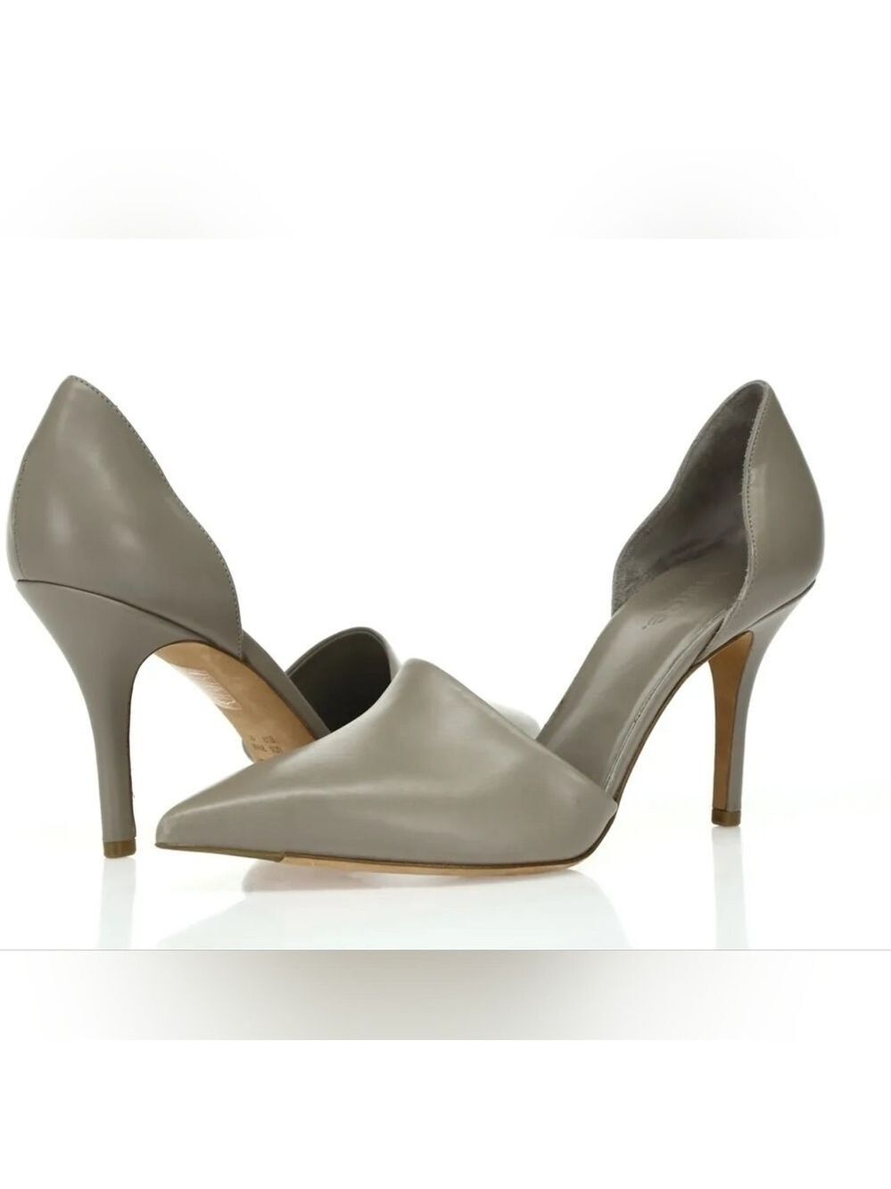 VINCE Croc Leather D'Orsay Pointy Toe Heels Pumps